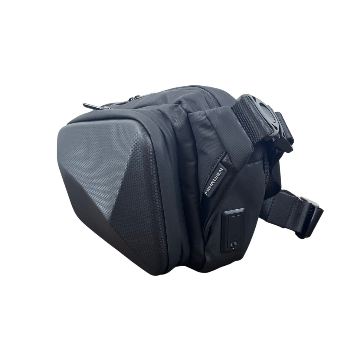 Fenruien Anti-Theft Sling Bag With USB Charging Port For Men Black Size M - New