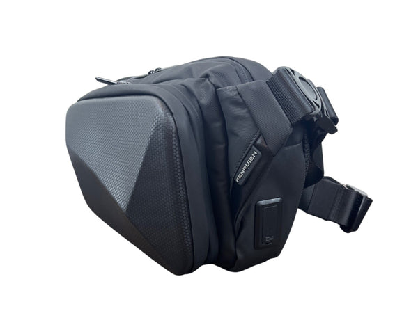 Fenruien Anti-Theft Sling Bag With USB Charging Port For Men Black Size M - New