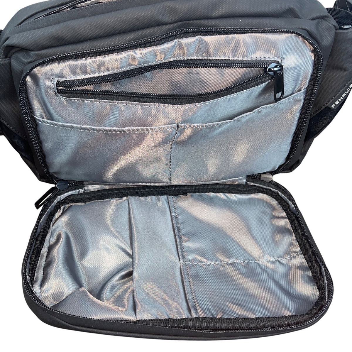 Fenruien Anti-Theft Sling Bag With USB Charging Port For Men Black Size M - New