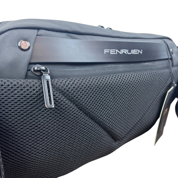 Fenruien Anti-Theft Sling Bag With USB Charging Port For Men Black Size M - New