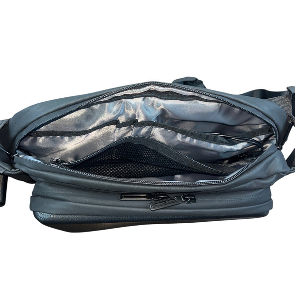 Fenruien Anti-Theft Sling Bag With USB Charging Port For Men Black Size M - New