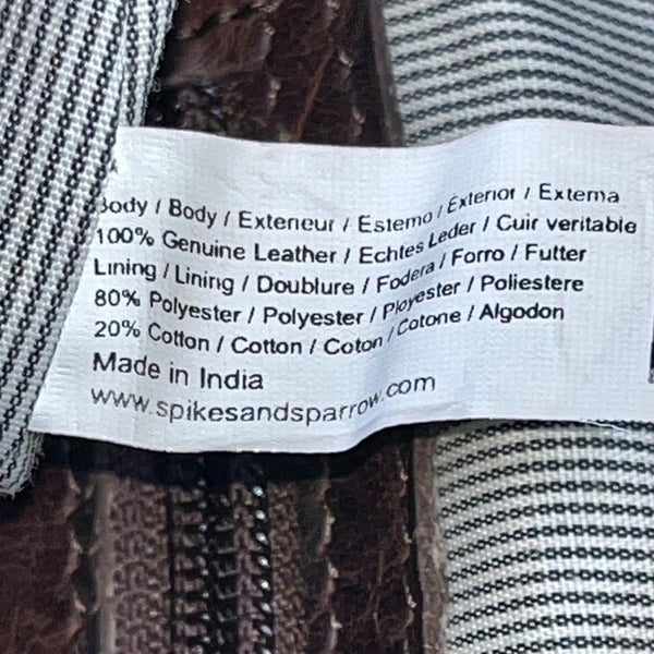 Spikes & Sparrow Womens Brown Leather Adjustable Crossbody Bag Dual Pocket