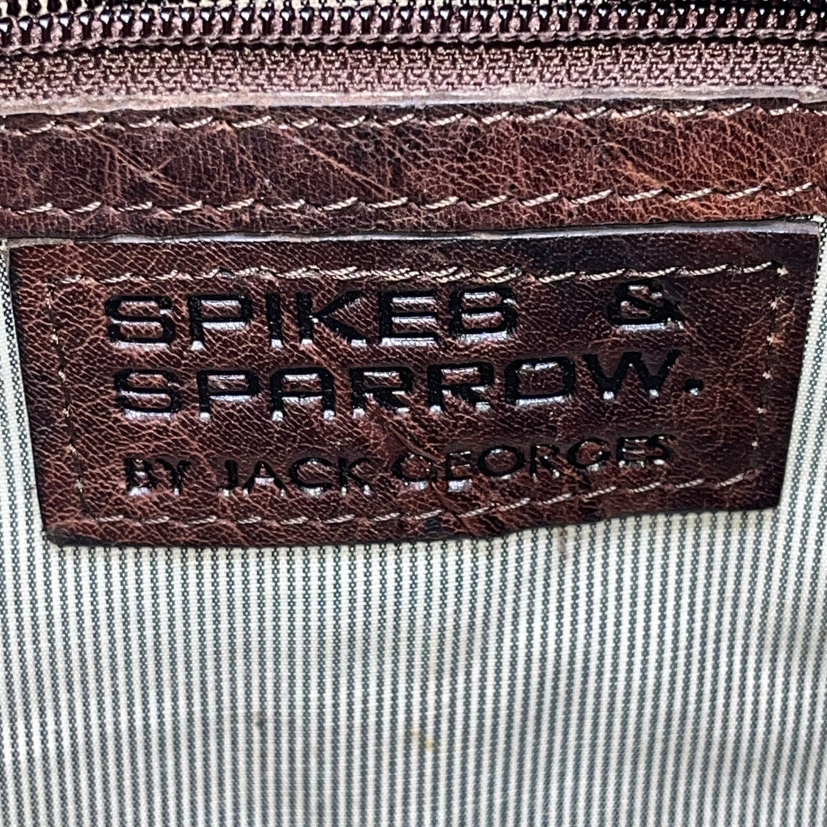 Spikes & Sparrow Womens Brown Leather Adjustable Crossbody Bag Dual Pocket