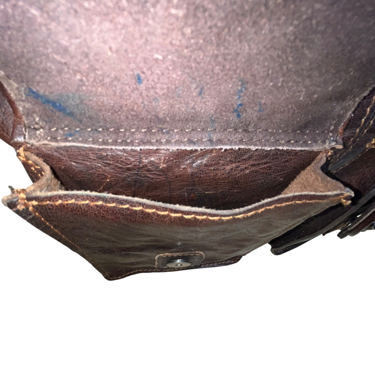 Spikes & Sparrow Womens Brown Leather Adjustable Crossbody Bag Dual Pocket