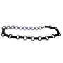 Chain Link & Faux Leather Belt Silver/Black Metal 34 Inches Adjustable Modern Design