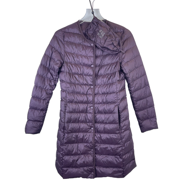 Uniqlo Womens Purple Ultra Light Down Coat XS Durable Water Repellent Puffer