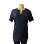 Vav Women's Henley Black Short Sleeve Shirt Sz L - NWT