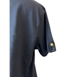 Vav Women's Henley Black Short Sleeve Shirt Sz L - NWT