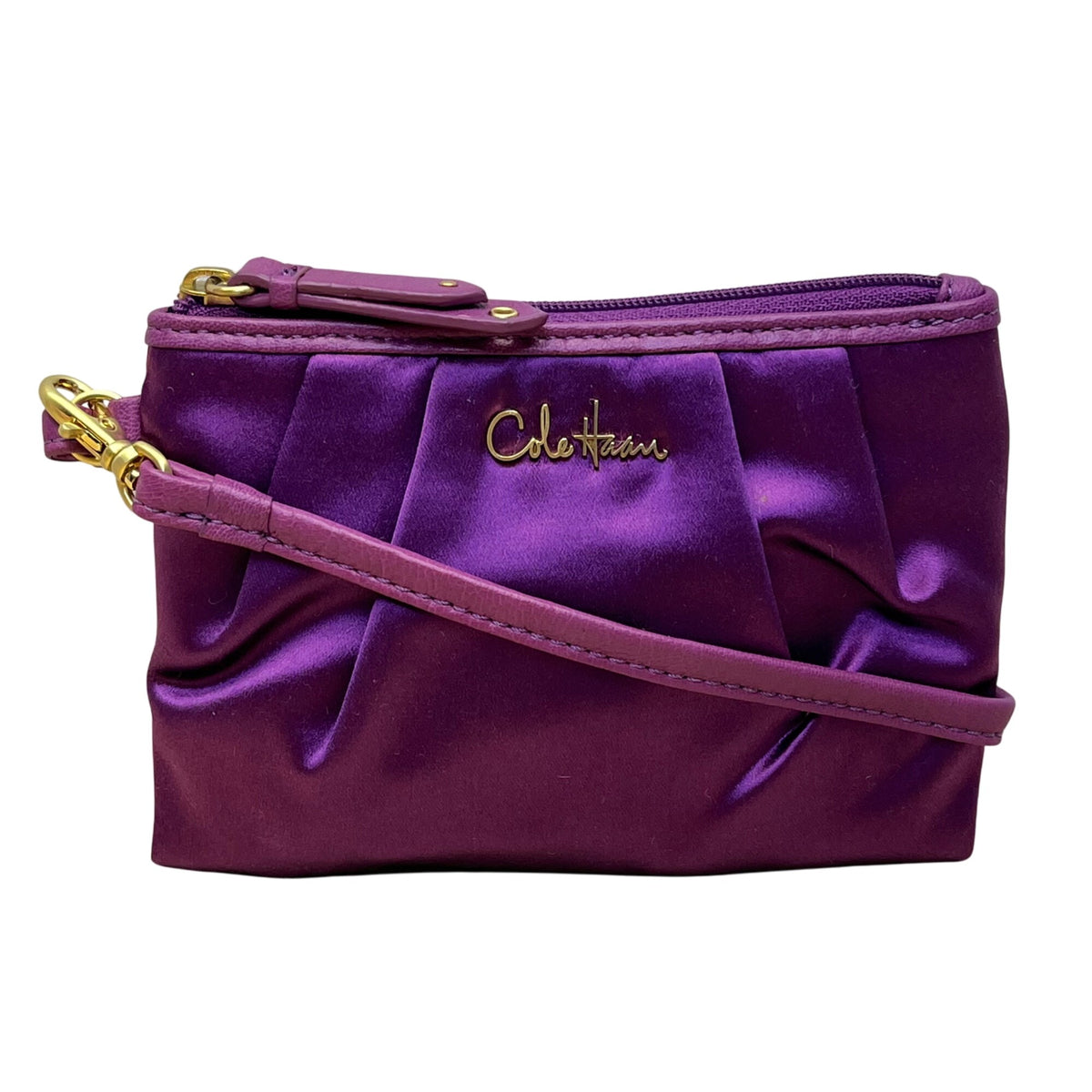 Cole Haan Women’s Ruby Satin Wristlet Purse With White Gift Box