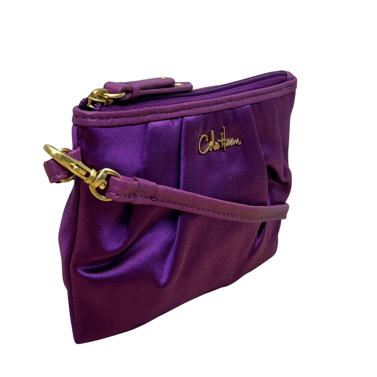 Cole Haan Women’s Ruby Satin Wristlet Purse With White Gift Box