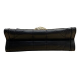 Michael Kors Black Quilted Leather Rhinestone Rose Snap Crossbody Bag Size M
