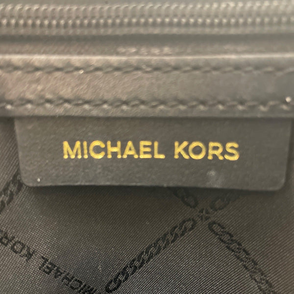 Michael Kors Black Quilted Leather Rhinestone Rose Snap Crossbody Bag Size M