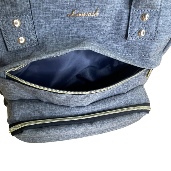 Lovevook Gray With Gold Accents Adjustable Straps Viola l Laptop Backpack Sz M