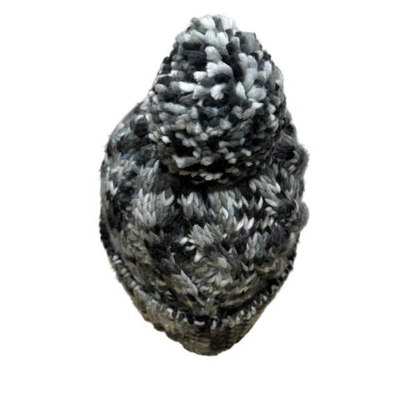 Columbia Womens Black Gray Acrylic Knit Pom Winter Beanie Hat One Size Fits All
