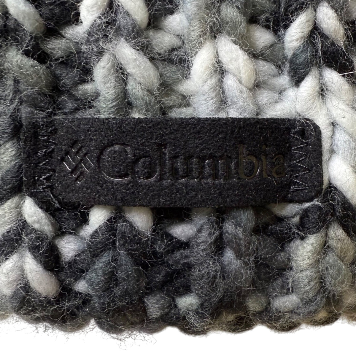 Columbia Womens Black Gray Acrylic Knit Pom Winter Beanie Hat One Size Fits All