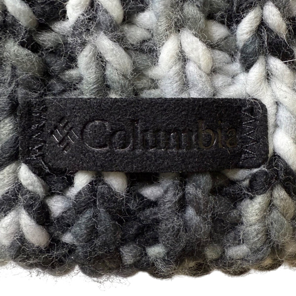 Columbia Womens Black Gray Acrylic Knit Pom Winter Beanie Hat One Size Fits All