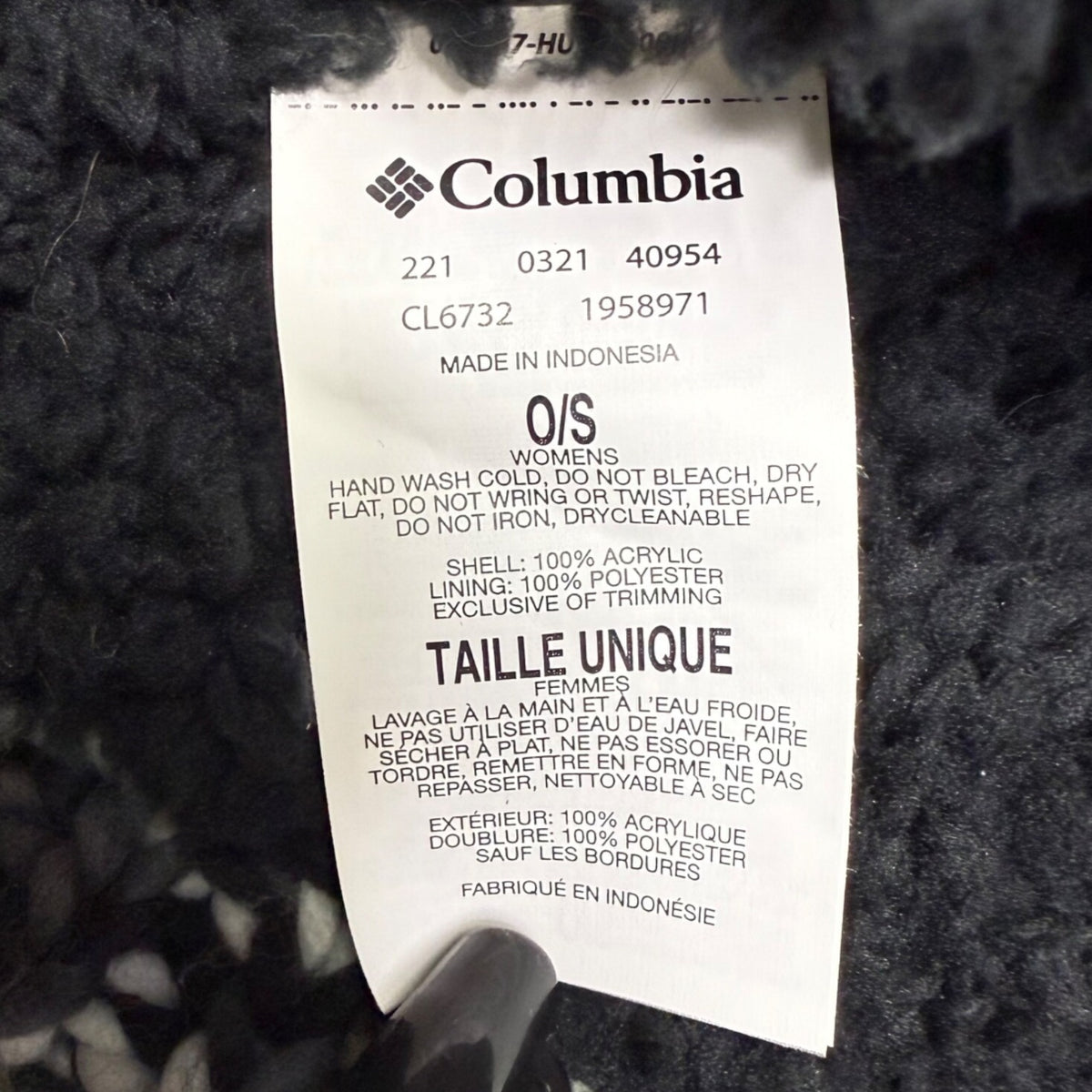 Columbia Womens Black Gray Acrylic Knit Pom Winter Beanie Hat One Size Fits All