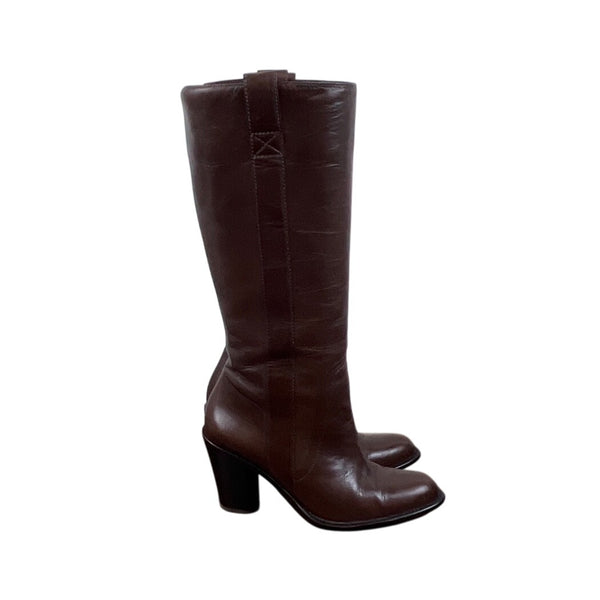 Banana Republic Women’s Brown Leather Knee-High Pull On Heeled Boots Size 6
