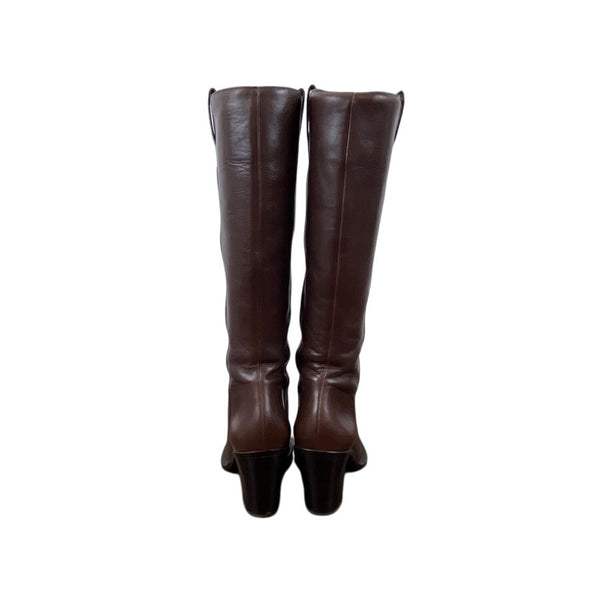 Banana Republic Women’s Brown Leather Knee-High Pull On Heeled Boots Size 6
