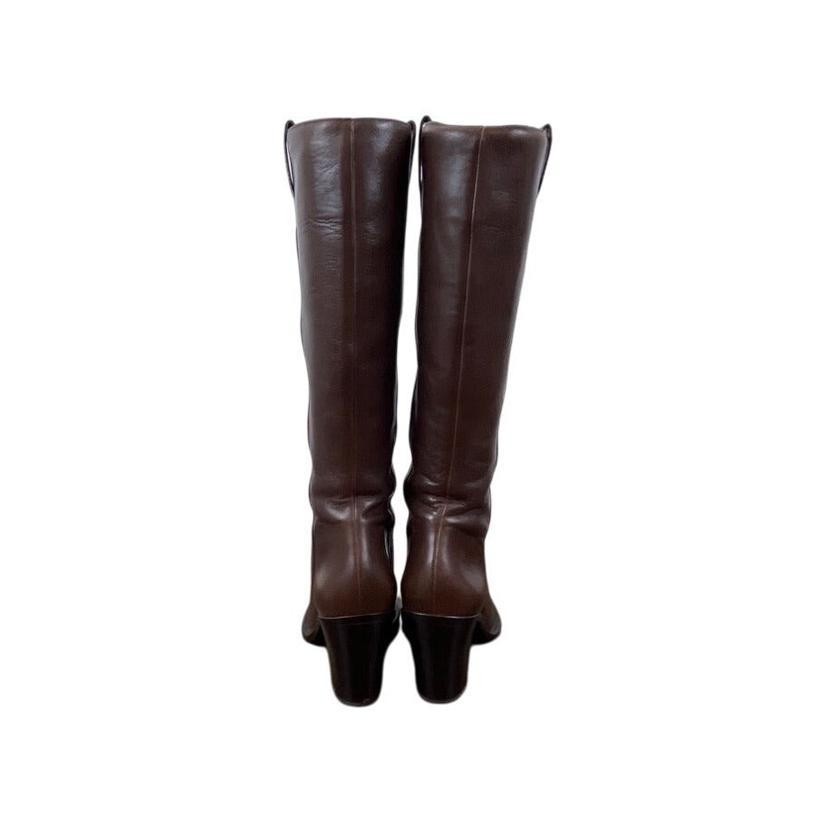 Banana Republic Women’s Brown Leather Knee-High Pull On Heeled Boots Size 6