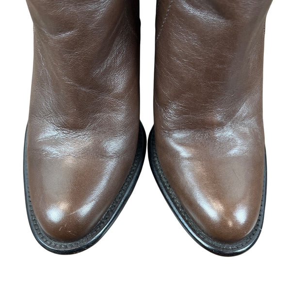 Banana Republic Women’s Brown Leather Knee-High Pull On Heeled Boots Size 6
