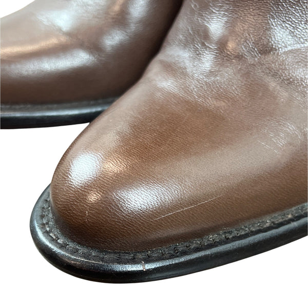 Banana Republic Women’s Brown Leather Knee-High Pull On Heeled Boots Size 6
