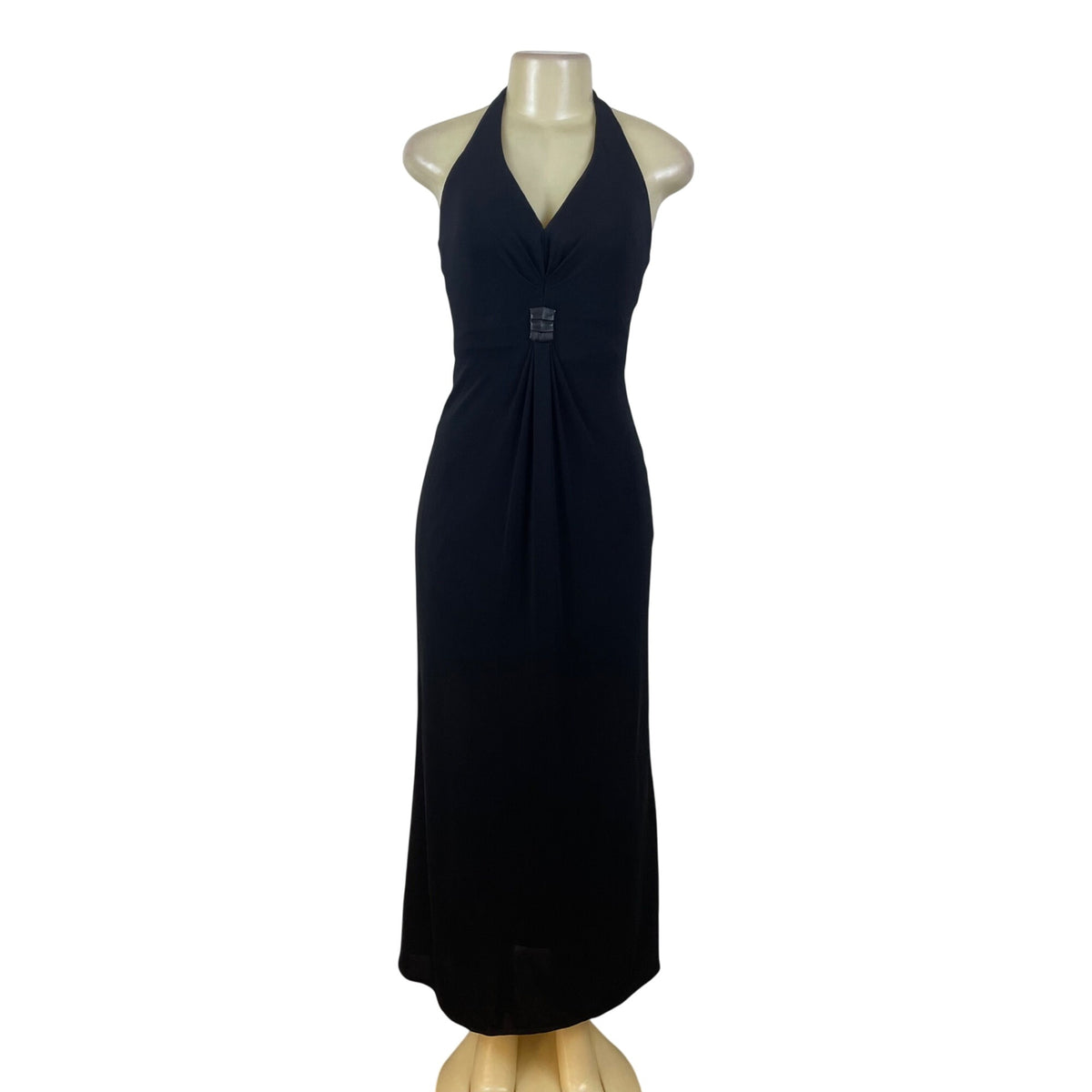 Rimini Womens Black Halter Maxi Dress With Waist Detail Size 2