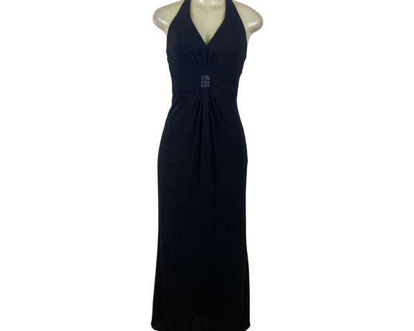 Rimini Womens Black Halter Maxi Dress With Waist Detail Size 2