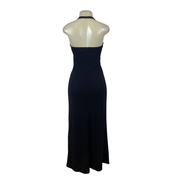 Rimini Womens Black Halter Maxi Dress With Waist Detail Size 2