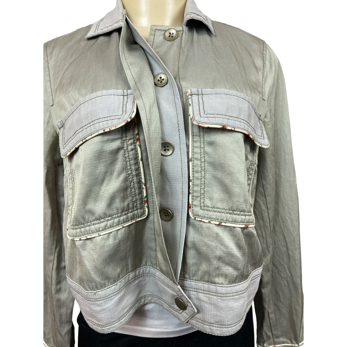 Anthropologie Women’s Olive Green Button Up Jacket Sz S New