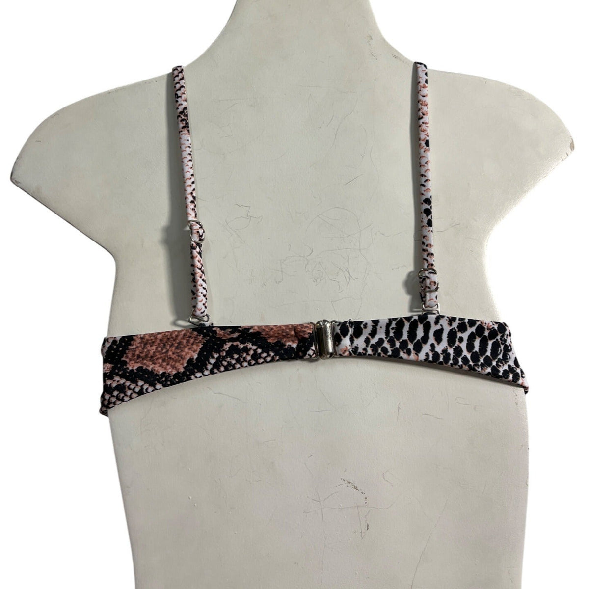 Zaful Black And Orange Snake Print Womens Bikini 2 Pieces Set Sz M - New