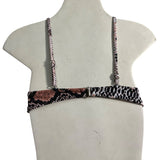 Zaful Black And Orange Snake Print Womens Bikini 2 Pieces Set Sz M - New