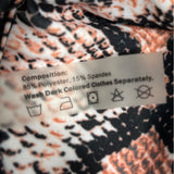 Zaful Black And Orange Snake Print Womens Bikini 2 Pieces Set Sz M - New