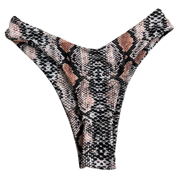 Zaful Black And Orange Snake Print Womens Bikini 2 Pieces Set Sz M - New