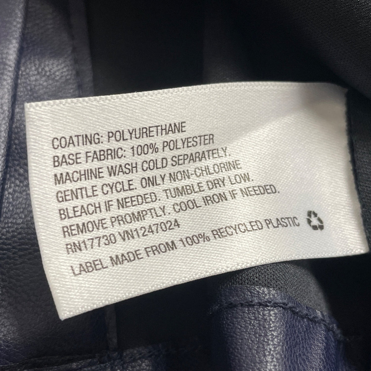 Rachel Comey Women's Navy Faux Leather Button Down Blouse With Tie Neck XXS