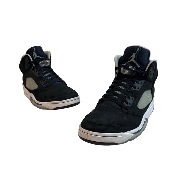 Nike Air Jordan 5 Retro Oreo Black Metallic Silver Basketball Sneakers Size 12