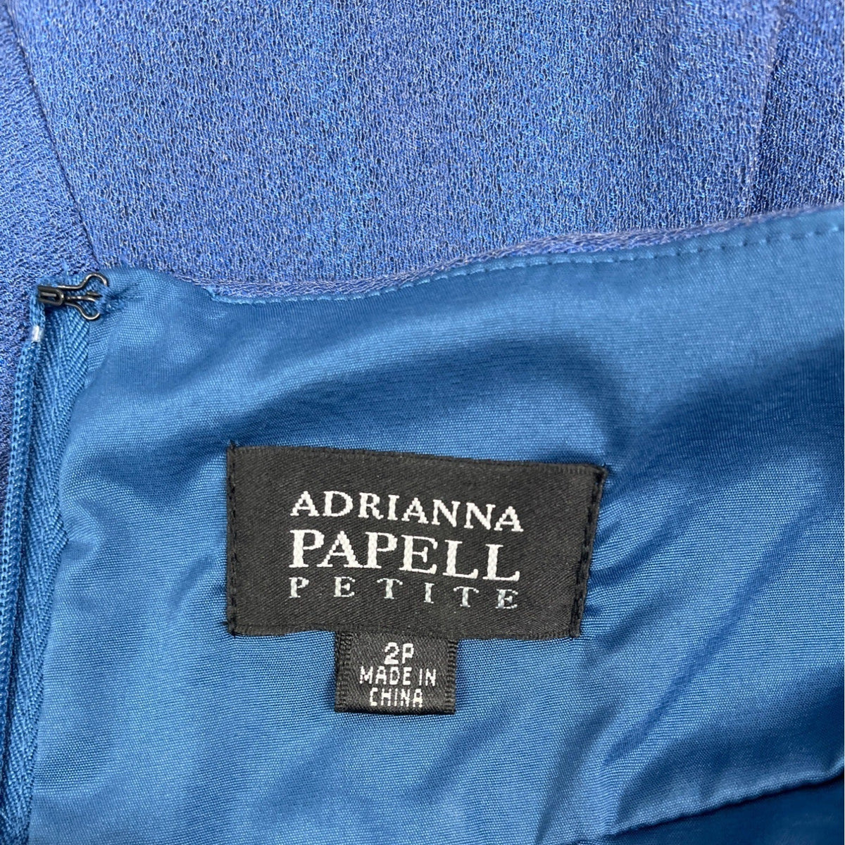Adrianna Papell Petite Royal Blue Dress With Floral Shoulder Detail Size 2P