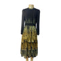 Gyalwana Women's Black and Yellow A-Line Dress Sz L - NWT