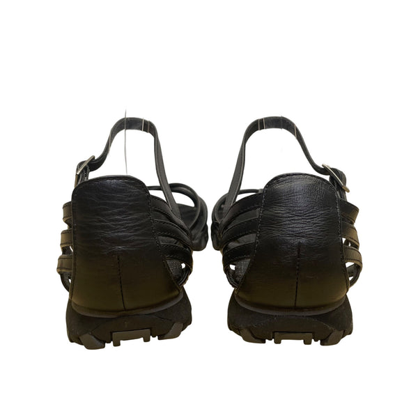 Skechers Women’s Black Strappy Cushioned Sole Open Toe Flat Sandals