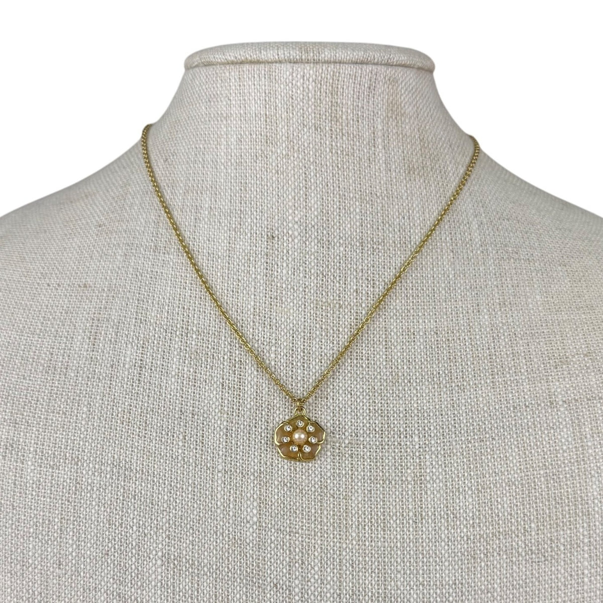 Kate Spade Womens Gold Tone Necklace Daisy Pendant Adjustable