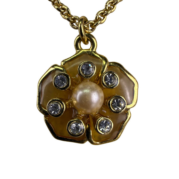 Kate Spade Womens Gold Tone Necklace Daisy Pendant Adjustable