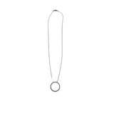 Circle Pendant Necklace Womens Silver Plated Minimalist Jewelry Sleek 18