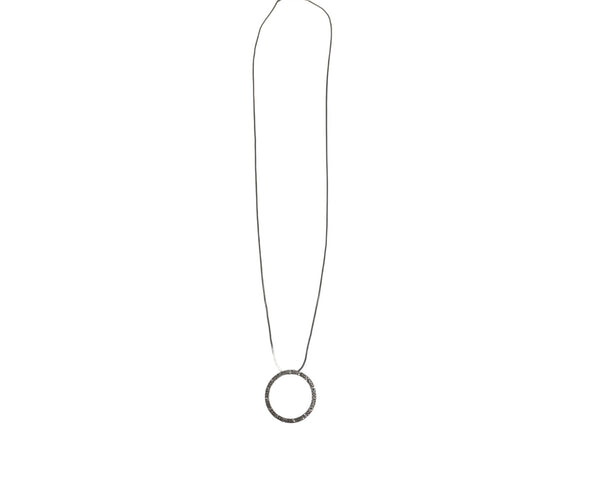 Circle Pendant Necklace Womens Silver Plated Minimalist Jewelry Sleek 18" Chain