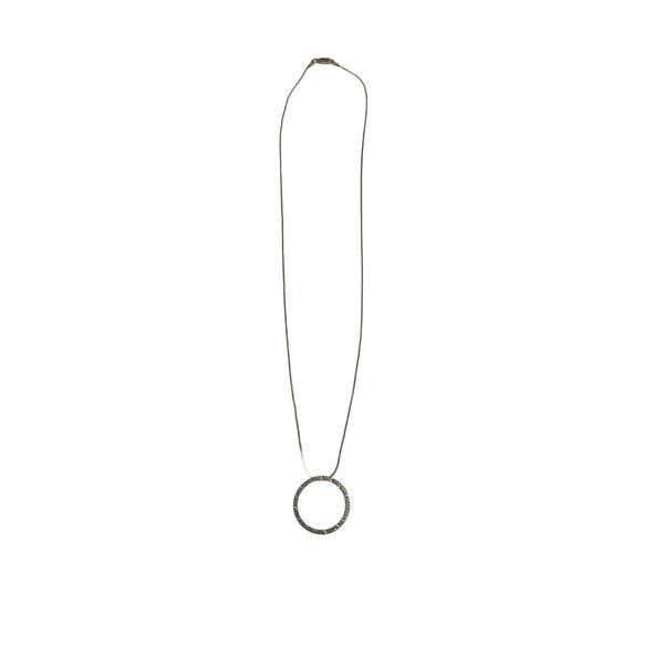 Circle Pendant Necklace Womens Silver Plated Minimalist Jewelry Sleek 18" Chain