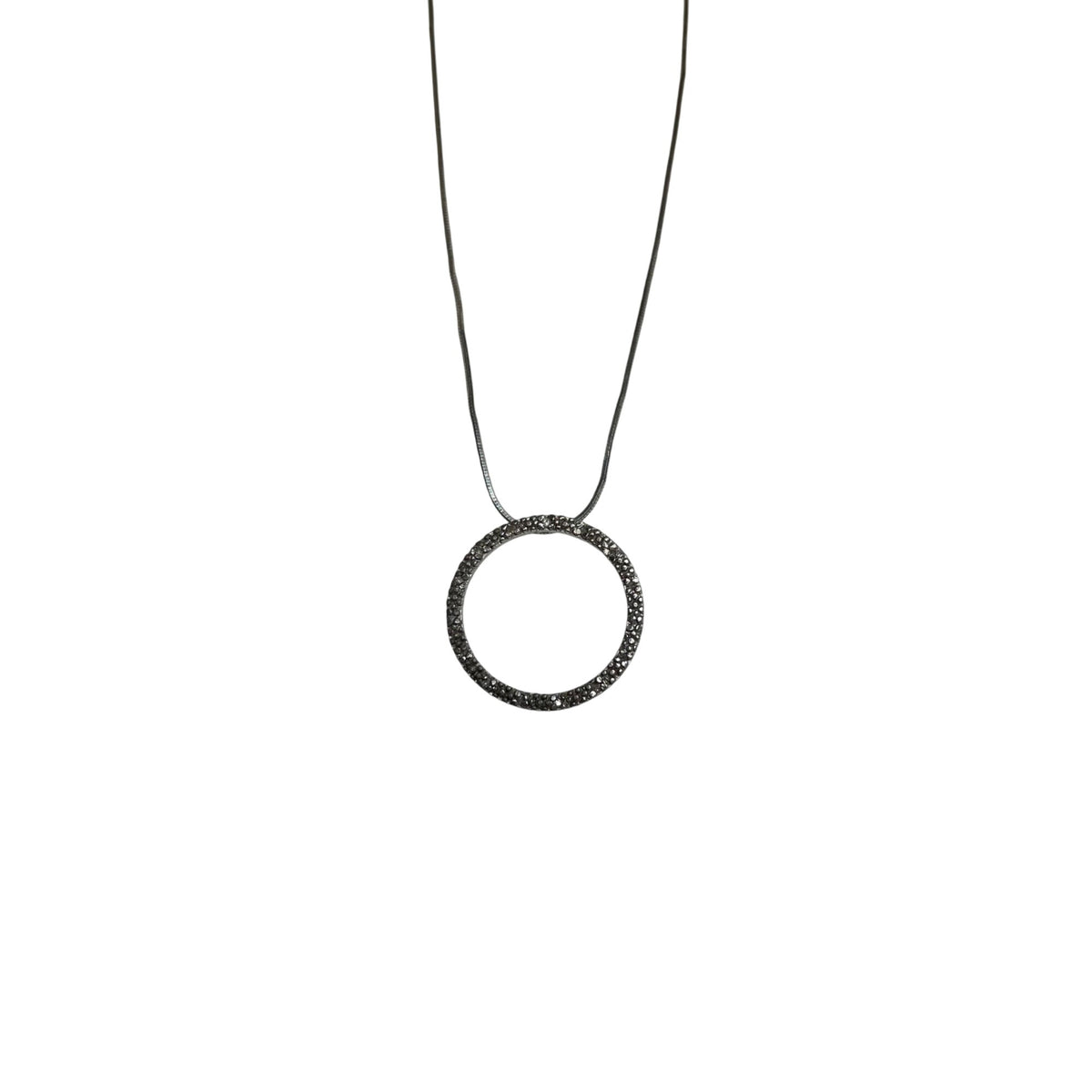 Circle Pendant Necklace Womens Silver Plated Minimalist Jewelry Sleek 18" Chain