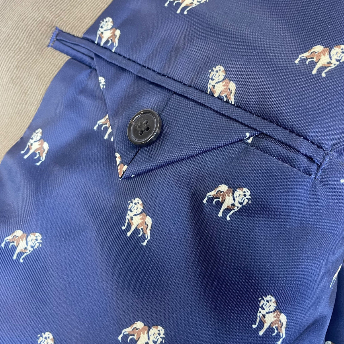 Lauren Ralph Lauren Mens Olive Corduroy Sport Coat Navy Patterned Lining Sz 43R