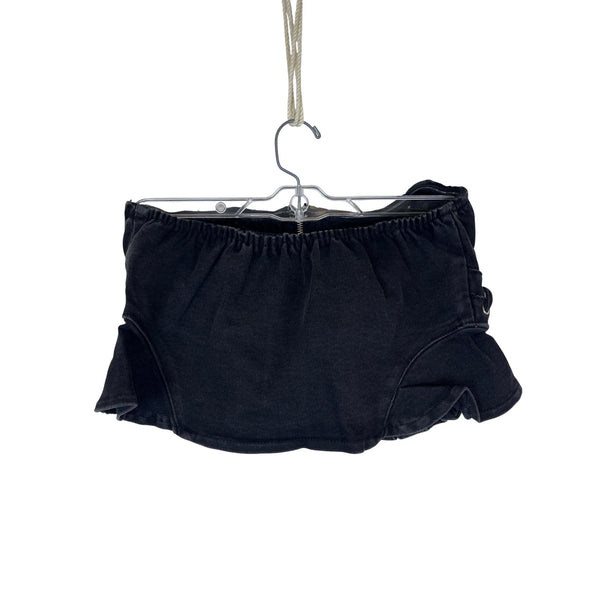 Fashion Nova Womens Black Denim Corset Lace-Up Skirt Set Size M