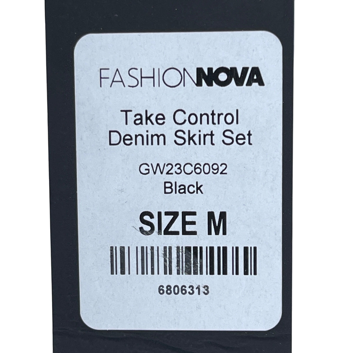 Fashion Nova Womens Black Denim Corset Lace-Up Skirt Set Size M