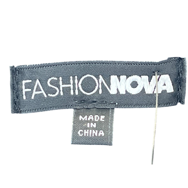 Fashion Nova Womens Black Denim Corset Lace-Up Skirt Set Size M