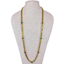 Vintage Gold Tone Necklace With Colorful Gemstone Accents 36 Inches